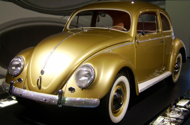 VW Beetle painted gold.