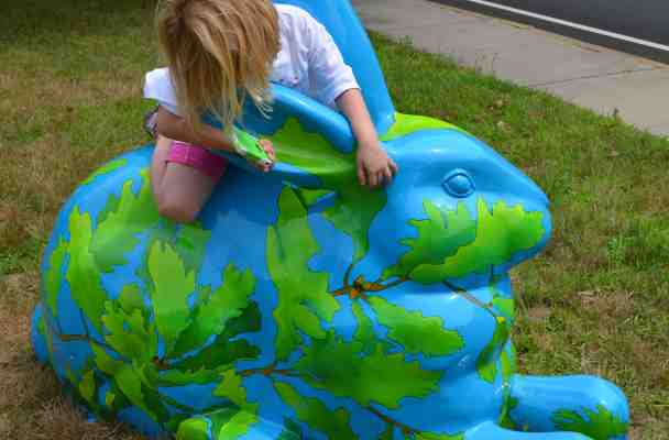 My daughter propped on top of Avery Oak