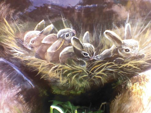 A nest filled with bunnies