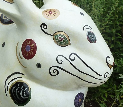 This picture is here because it's pretty. Regal Rabbit by Cathy Gruetzke-Blais, part of last summer's Dedham Public Art project. There's another one coming up this April, by the way. We can't wait. (Photo: Shala Howell)