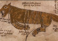 old drawing of fenris the wolf