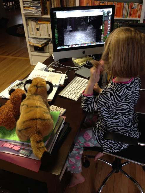The Seven-Year-Old sharing the good news with her tiger cubs. (Photo: Shala Howell)