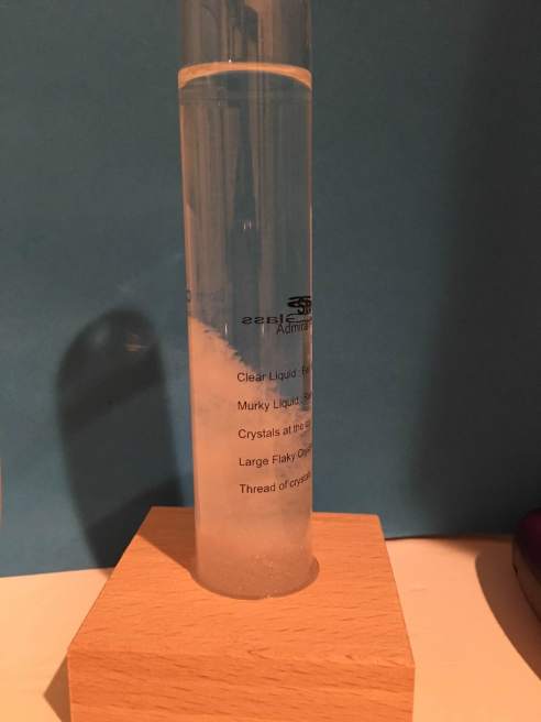 Photo taken from the side so that you can see the sliding formation of crystals. (Photo: Shala Howell)