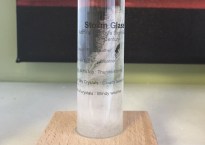 Feathery crystals at the bottom of a storm glass