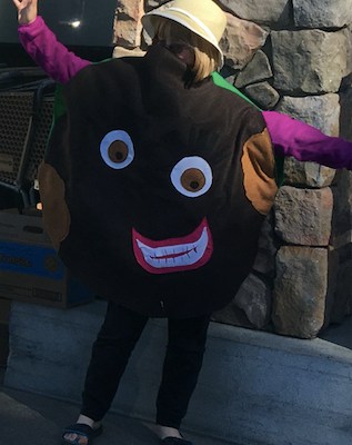 The Ten-Year-Old dressed up as a Thin Mint.