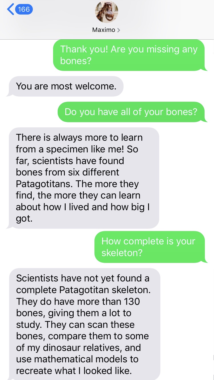 Text exchange between Maximo and me. Transcript follows in the main text.